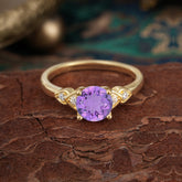 Classic Round Amethyst Engagement Ring for Women